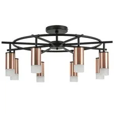 Lightstar LR7183081 Люстра RULLO 8х50W GU10 ЧЕРНЫЙ/МЕДЬ (571718+214430-8+202431-8)