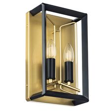 Lightstar 713627 Бра REGOLO 2х40W E14 ЧЕРНЫЙ МАТОВЫЙ/ЗОЛОТО