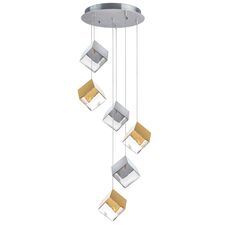 Lightstar 805569 Люстра QUBICA 6х2W(led) G4 12V ЗОЛОТО/ХРОМ/ПРОЗРАЧНЫЙ