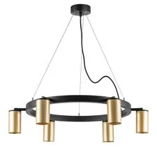 Lightstar LR016406 Люстра RULLO 6х50W GU10 ЧЕРНЫЙ/ЗОЛОТО (571016+214440-6)