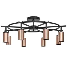 Lightstar LR718308 Люстра RULLO 8х50W GU10 ЧЕРНЫЙ/МЕДЬ (571718+214430-8)