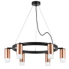 Lightstar LR0163061 Люстра RULLO 6х50W GU10 ЧЕРНЫЙ/МЕДЬ (571016+214430-6+202431-6)