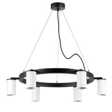 Lightstar LR016366 Люстра RULLO 6х50W GU10 ЧЕРНЫЙ/БЕЛЫЙ (571016+214436-6)