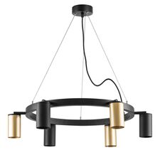 Lightstar LR016403373 Люстра RULLO 6х50W GU10 ЧЕРНЫЙ/ЗОЛОТО (571016+214440-3+214437-3)