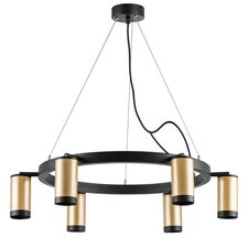 Lightstar LR01640637 Люстра RULLO 6х50W GU10 ЧЕРНЫЙ/ЗОЛОТО (571016+214440-6+203437-6)