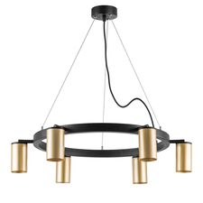 Lightstar LR016406 Люстра RULLO 6х50W GU10 ЧЕРНЫЙ/ЗОЛОТО (571016+214440-6)