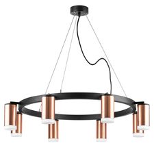 Lightstar LR0183080 Люстра RULLO 8х50W GU10 ЧЕРНЫЙ/МЕДЬ (571018+214430-8+202430-8)