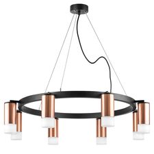 Lightstar LR0183081 Люстра RULLO 8х50W GU10 ЧЕРНЫЙ/МЕДЬ (571018+214430-8+202431-8)
