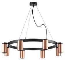 Lightstar LR018308 Люстра RULLO 8х50W GU10 ЧЕРНЫЙ/МЕДЬ (571018+214430-8)
