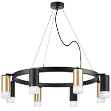 Lightstar LR0184043741 Люстра RULLO 8х50W GU10 ЧЕРНЫЙ/ЗОЛОТО (571018+214440-4+214437-4+202431-8)