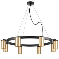 Lightstar LR018408 Люстра RULLO 8х50W GU10 ЧЕРНЫЙ/ЗОЛОТО (571018+214440-8)