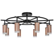 Lightstar LR7183080 Люстра RULLO 8х50W GU10 ЧЕРНЫЙ/МЕДЬ (571718+214430-8+202430-8)