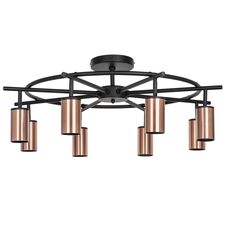 Lightstar LR718308 Люстра RULLO 8х50W GU10 ЧЕРНЫЙ/МЕДЬ (571718+214430-8)