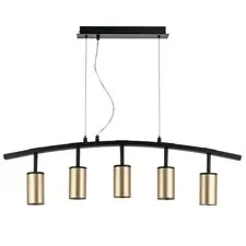 Lightstar LR735405 Люстра RULLO 5х50W GU10 ЧЕРНЫЙ/ЗОЛОТО (571735+214440-5)