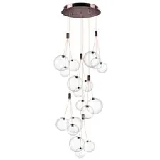 Lightstar 801180 Люстра SFERETTA LED 18х1,35W 1200LM КОФЕЙНЫЙ/ПРОЗРАЧНЫЙ 3000K