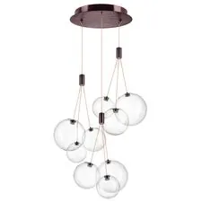 Lightstar 801090 Люстра SFERETTA LED 9х1,35W 600LM КОФЕЙНЫЙ/ПРОЗРАЧНЫЙ 3000K