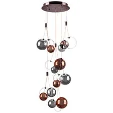 Lightstar 801189 Люстра SFERETTA LED 18х1,35W 1080LM КОФЕЙНЫЙ/МУЛЬТИКОЛОР 3000K