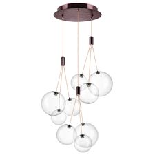 Lightstar 801090 Люстра SFERETTA LED 9х1,35W 600LM КОФЕЙНЫЙ/ПРОЗРАЧНЫЙ 3000K
