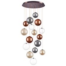 Lightstar 801169 Люстра SFERETTA LED 16х3W 2400LM КОФЕЙНЫЙ/МУЛЬТИКОЛОР 3000K