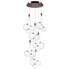 Lightstar 801180 Люстра SFERETTA LED 18х1,35W 1200LM КОФЕЙНЫЙ/ПРОЗРАЧНЫЙ 3000K