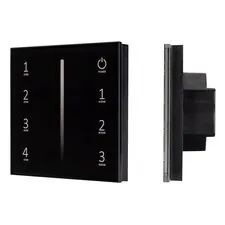 Arlight 028112 Панель SMART-P34-DIM-IN Black (230V, 0-10V, Sens, 2,4G) (Arlight, IP20 Пластик, 5 лет) 028112