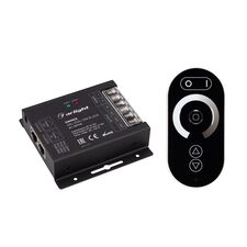 Arlight 027156 Диммер ARL-OVAL-DIM Black (12-24V, 3x10A, ПДУ Овал, RF, RJ45) (Arlight, IP20 Металл, 3 года) 027156