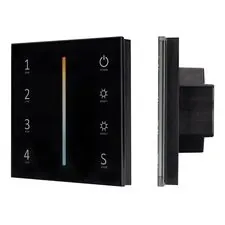Arlight 028137 Панель Sens SMART-P43-MIX Black (230V, 4 зоны, 2,4G) (Arlight, IP20 Пластик, 5 лет) 028137