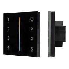 Arlight 028137 Панель Sens SMART-P43-MIX Black (230V, 4 зоны, 2,4G) (Arlight, IP20 Пластик, 5 лет) 028137