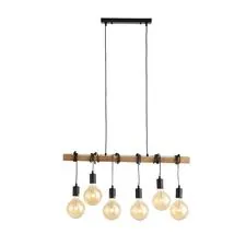 EVOLUCE SL1142.403.06 Светильник подвесной Черный, Светлое дерево E27 6*60W