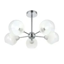 EVOLUCE SLE102702-05 Светильник потолочный Хром/Прозрачный, Матовый никель E14 5*40W