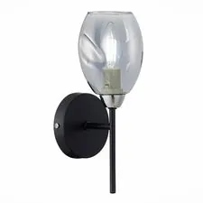 EVOLUCE SLE155511-01 Светильник настенный Черный, Хром/Дымчатый E14 1*40W