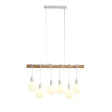 EVOLUCE SL1142.503.06 Светильник подвесной Белый, Светлое дерево E27 6*60W