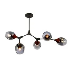 EVOLUCE SLE113402-05 Светильник потолочный Серый, Темное дерево/Зеркальный E27 5*60W
