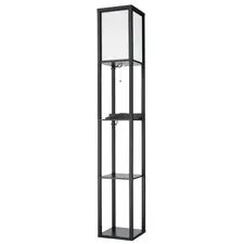 Lumion 47772; 8093/1F Торшер COMFI LN25 361 черный/белый, дерево/текстиль Е27 1*60W 220V PRACTIC