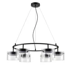 Lumion 48337; 8232/6 Светильник подвесной COMFI LN25 193 черный/прозрачный, металл/стекло LED GX70 6*10W 220V NATALINA