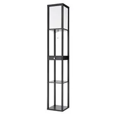 Lumion 47771; 8092/1F Торшер COMFI LN25 361 черный/белый, дерево/текстиль Е27 1*60W 220V PRACTIC