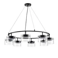 Lumion 48338; 8232/8 Светильник подвесной COMFI LN25 193 черный/прозрачный, металл/стекло LED GX70 8*10W 220V NATALINA