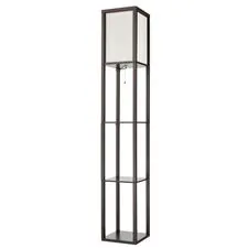 Lumion 47769; 8090/1F Торшер COMFI LN25 361 кофейный/белый, дерево/текстиль Е27 1*60W 220V PRACTIC