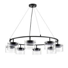 Lumion 48338; 8232/8 Светильник подвесной COMFI LN25 193 черный/прозрачный, металл/стекло LED GX70 8*10W 220V NATALINA