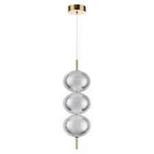 Lumion 1031537; 6577/18L Подвес LEDIO LN24 золото/прозрачный/металл/пластик LED 18W 220V CAPRICE