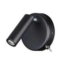 Lumion 44272; 5220/3WL Бра с выключателем LEDIO LN22 черный LED 3W 3000K 330Лм 220V CHASE
