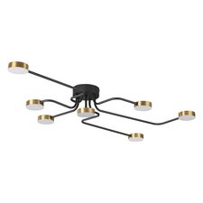 Lumion 46873; 6532/99CL Люстра потолочная LEDIO LN23 220 чёрный, латунь LED 100W 3000-6000K 4547Лм 220V FLINT