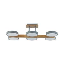 Lumion 47664; 8031/108CL Потолочный светильник LEDIO LN25 264 серый, дерево/металл, акрил LED 108W 3000-6000К 220V PLATO
