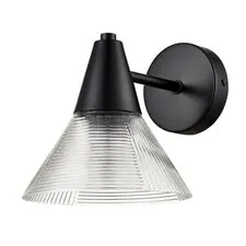 Lumion 47614; 6595/1W Бра MODERNI LN25 183 черный/прозрачный, металл/стекло E27 1*60W 220V CORNE