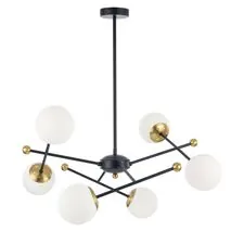 Lumion 1031837; 6581/6 Люстра потолочная MODERNI LN25 108 черный, золотой/белый металл /стекло E14 6*40W 220V MELODY