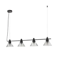 Lumion 47615; 6595/4A Подвес MODERNI LN25 183 черный/прозрачный, металл/стекло E27 4*60W 220V CORNE