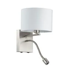 Lumion 39695; 3745/1A Бра MODERNI LN19 127 никель/белый, металл/текстиль E14 40W+LED 3W 4000K 220V NIKKI