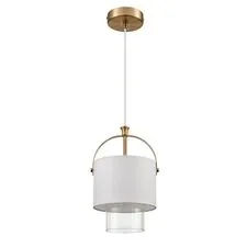Lumion 47609; 6593/1 Подвес MODERNI LN25 324 латунь/белый, металл/текстиль, стекло E14 1*40W 220V JANE