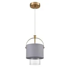Lumion 47607; 6592/1 Подвес MODERNI LN25 323 латунь/серый, металл/текстиль, стекло E14 1*40W 220V JANE