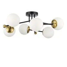 Lumion 1031823; 6581/6C Люстра потолочная MODERNI LN25 108 черный, золотой/белый металл /стекло E14 6*40W 220V MELODY